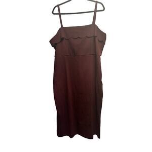 Nine Britton 2XL bodycon wine scalloped bodice feminine sexy